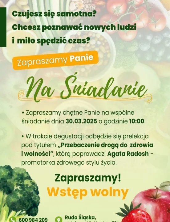 Ulotka: Przebaczenie drogą do zdrowia i wolności, Agata Radosh, 30 marca 2025