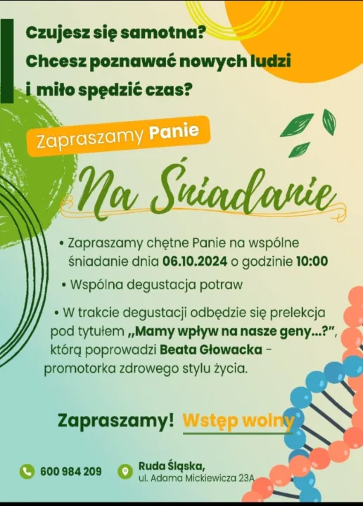 Ulotka: Mamy wpływ na nasze geny…?, Beata Głowacka, 6 października 2024
